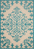 5’ x 8’ Aqua Medallion Indoor Outdoor Area Rug