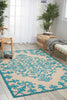 5’ x 8’ Aqua Medallion Indoor Outdoor Area Rug