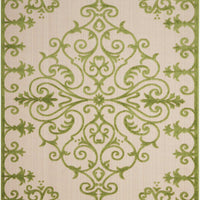 5’ x 8’ Green Medallion Indoor Outdoor Area Rug