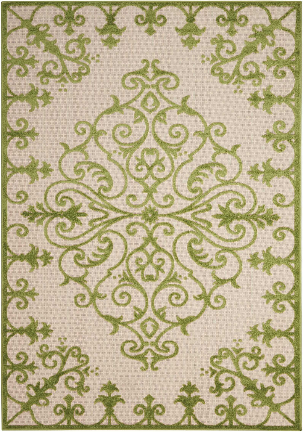 5’ x 8’ Green Medallion Indoor Outdoor Area Rug