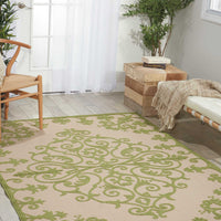 8’ x 11’ Green Medallion Indoor Outdoor Area Rug