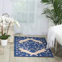 3’ x 4’ Navy Medallion Indoor Outdoor Area Rug