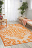 4’ x 6’ Orange Medallion Indoor Outdoor Area Rug