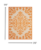 4’ x 6’ Orange Medallion Indoor Outdoor Area Rug