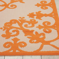 5’ x 8’ Orange Medallion Indoor Outdoor Area Rug