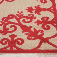 5’ x 8’ Red Medallion Indoor Outdoor Area Rug