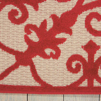 5’ x 8’ Red Medallion Indoor Outdoor Area Rug