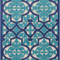 3’ x 4’ Navy and Beige Trellis Indoor Outdoor Area Rug