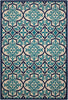 5’ x 8’ Navy and Beige Trellis Indoor Outdoor Area Rug