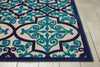 5’ x 8’ Navy and Beige Trellis Indoor Outdoor Area Rug