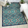 5’ x 8’ Navy and Beige Trellis Indoor Outdoor Area Rug