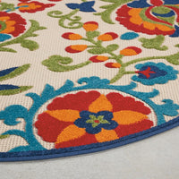 4’ Round Mediterra Indoor Outdoor Area Rug