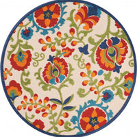 5’ Round Mediterra Indoor Outdoor Area Rug