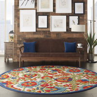 8’ Round Mediterra Indoor Outdoor Area Rug