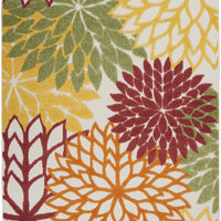 5’ x 8' Red Tropical Indoor Outdoor Area Rug