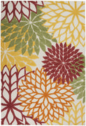 5’ x 8' Red Tropical Indoor Outdoor Area Rug