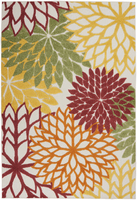 5’ x 8' Red Tropical Indoor Outdoor Area Rug