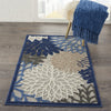 3’ x 4’ Blue Large Floral Indoor Outdoor Area Rug