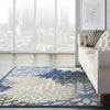 5’ x 8’ Blue Large Floral Indoor Outdoor Area Rug