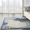 5’ x 8’ Blue Large Floral Indoor Outdoor Area Rug