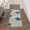 2’ x 6’ Ivory and Navy Indoor Outdoor Runner Rug