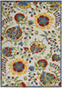 5’ x 8’ Ivory Multi Floral Indoor Outdoor Area Rug