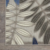 3’ x 4’ Gray and Blue Leaves Indoor Outdoor Area Rug