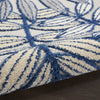 5’ x 7' Ivory and Navy Leaves Indoor Outdoor Area Rug