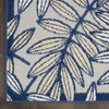 6’ x 9' Ivory and Navy Leaves Indoor Outdoor Area Rug