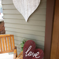 12" Farmhouse White Wash Wooden Heart