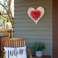 12" Farmhouse White Wash Wooden Heart