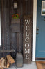 Rustic Espresso Brown and White Front Porch Welcome Sign