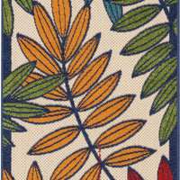 2’x 8’ Multicolored Leaves Indoor Outdoor Runner Rug