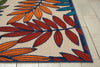 5’x 8’ Multicolored Leaves Indoor Outdoor Area Rug