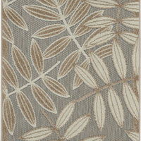 3’ x 4’ Natural Leaves Indoor Outdoor Area Rug