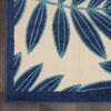 3’ x 4’ Navy and Beige Leaves Indoor Outdoor Area Rug