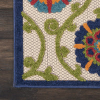 2’ x 6’ Blue Vines Indoor Outdoor Runner Rug