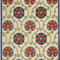 5’ x 8’ Blue Vines Indoor Outdoor Area Rug