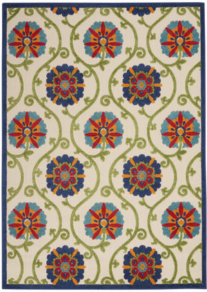 5’ x 8’ Blue Vines Indoor Outdoor Area Rug