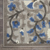 5’ x 8’ Gray and Blue Vines Indoor Outdoor Area Rug