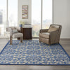 8’ x 11’ Gray and Blue Indoor Outdoor Area Rug