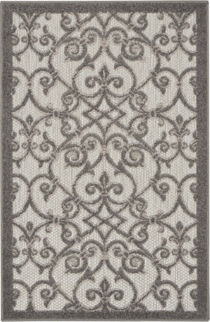 3’ x 4’ Gray and Charcoal Indoor Outdoor Area Rug