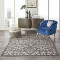 5’ x 8’ Gray and Charcoal Indoor Outdoor Area Rug