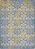 8’ x 11’ Ivory and Blue Indoor Outdoor Area Rug