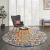 8’ Round Rainbow Colored Indoor Outdoor Area Rug