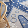 7’ x 10' Blue and Gray Indoor Outdoor Area Rug