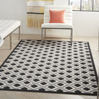 6’ x 9’ Black White Gray Indoor Outdoor Area Rug