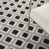 6’ x 9’ Black White Gray Indoor Outdoor Area Rug