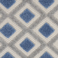 4’ x 6’ Blue and Gray Indoor Outdoor Area Rug