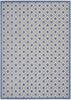 7’ x 10’ Blue and Gray Indoor Outdoor Area Rug